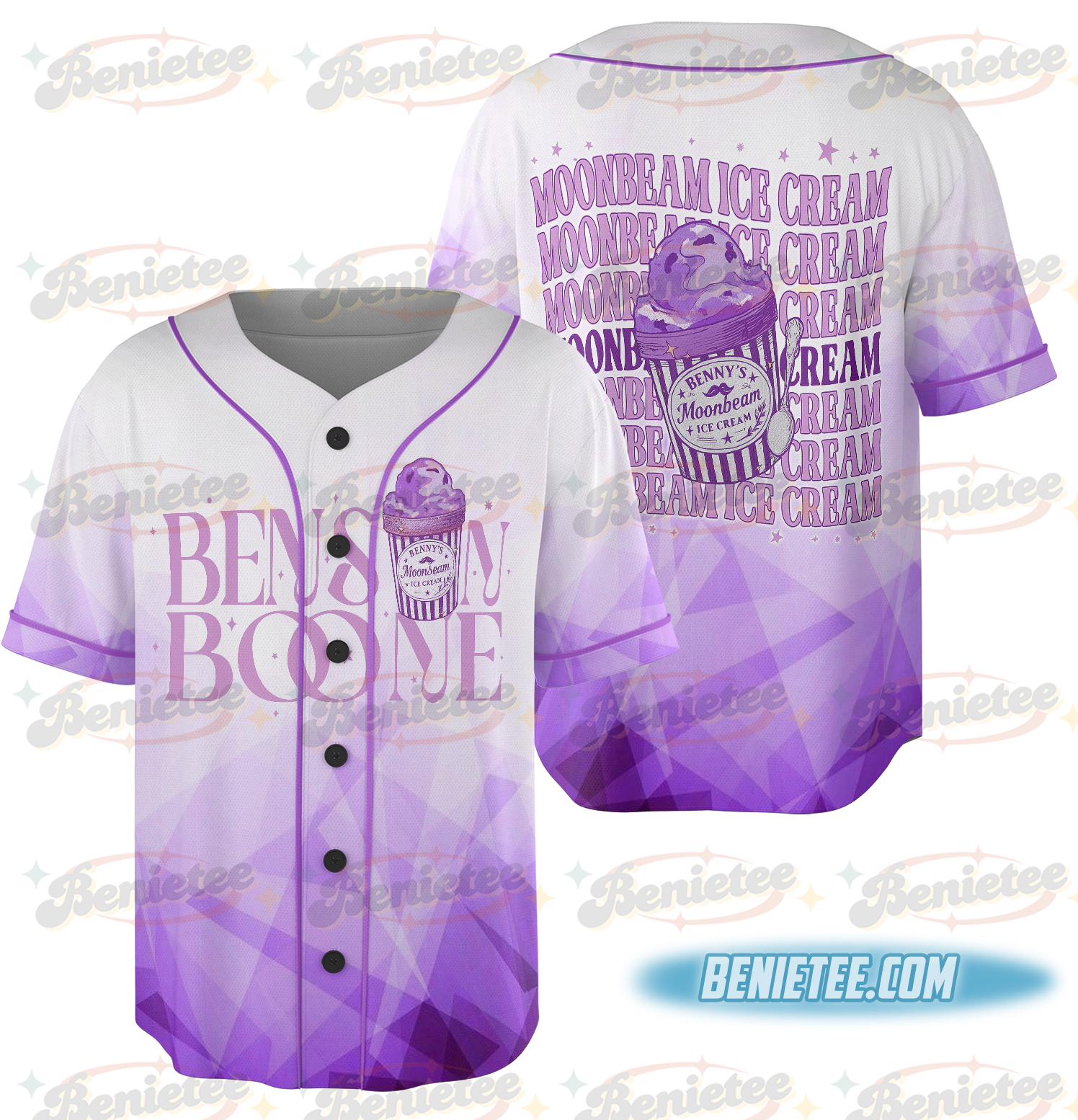 Benny’s Moonbeam Ice Cream Baseball Jersey, America Concert Tour Jersey, Mystical Magical Tee, Music Concert Shirt Gift - Image 3