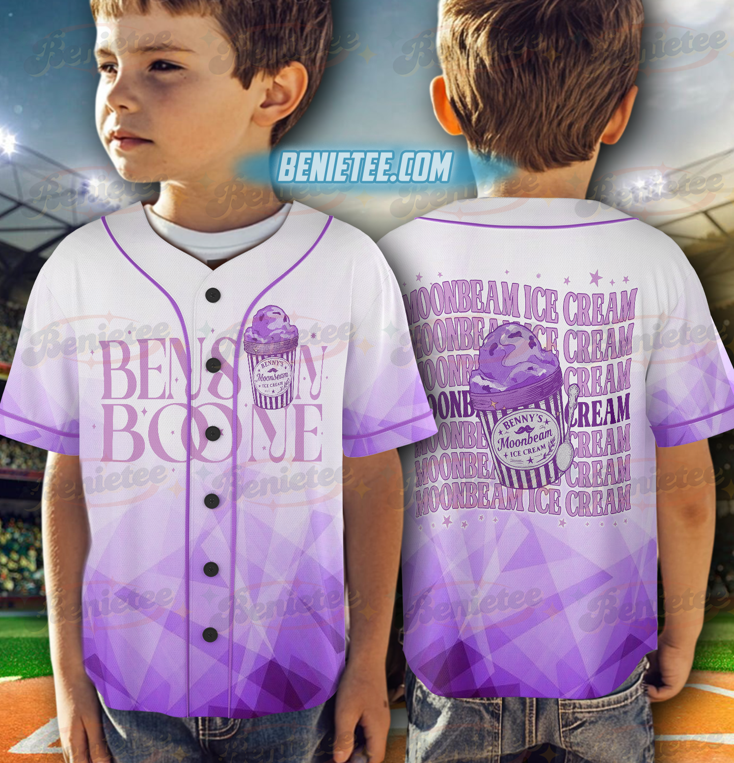 Benny’s Moonbeam Ice Cream Baseball Jersey, America Concert Tour Jersey, Mystical Magical Tee, Music Concert Shirt Gift - Image 6