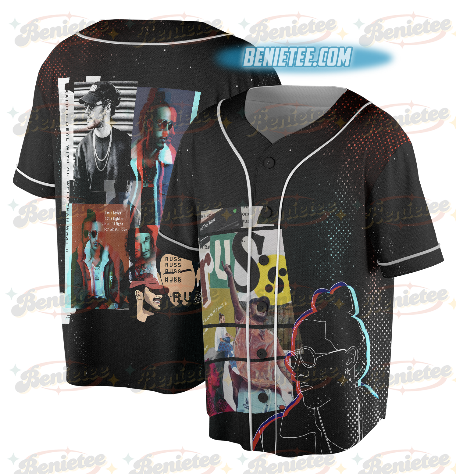 Russ Wild Tour Baseball Jersey, Into the Wild Tour Tee with Cash Stack, Music Festival Apparel, Russ 2025 Concert Jersey, Wild Album Russ Shirt