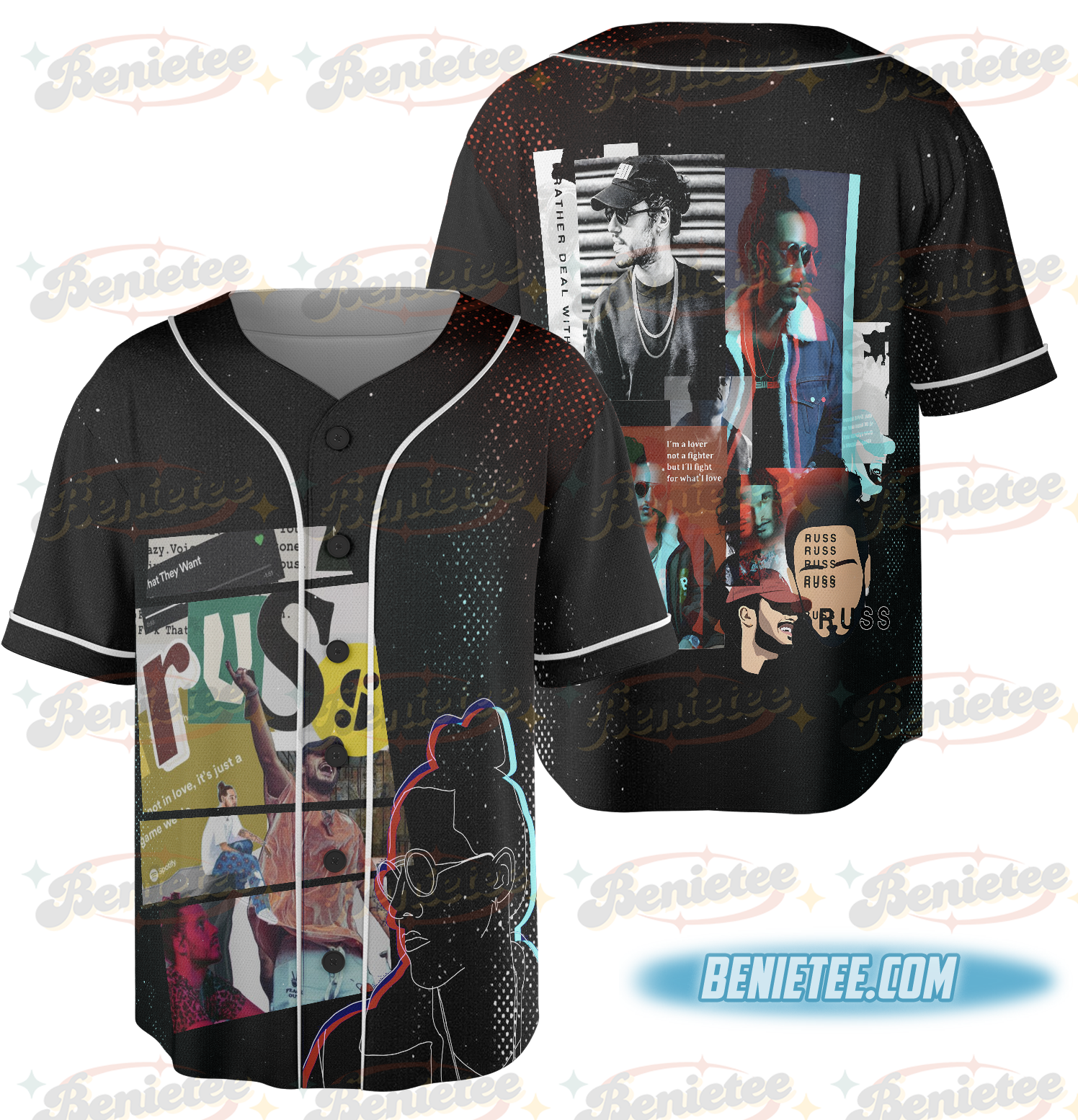 Russ Wild Tour Baseball Jersey, Into the Wild Tour Tee with Cash Stack, Music Festival Apparel, Russ 2025 Concert Jersey, Wild Album Russ Shirt - Image 3