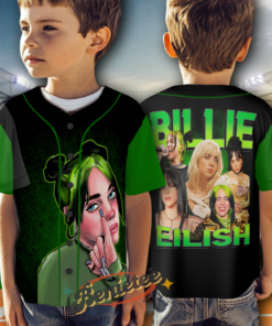 Alternative view of Billie Eilish with Neon Green Hair Jersey