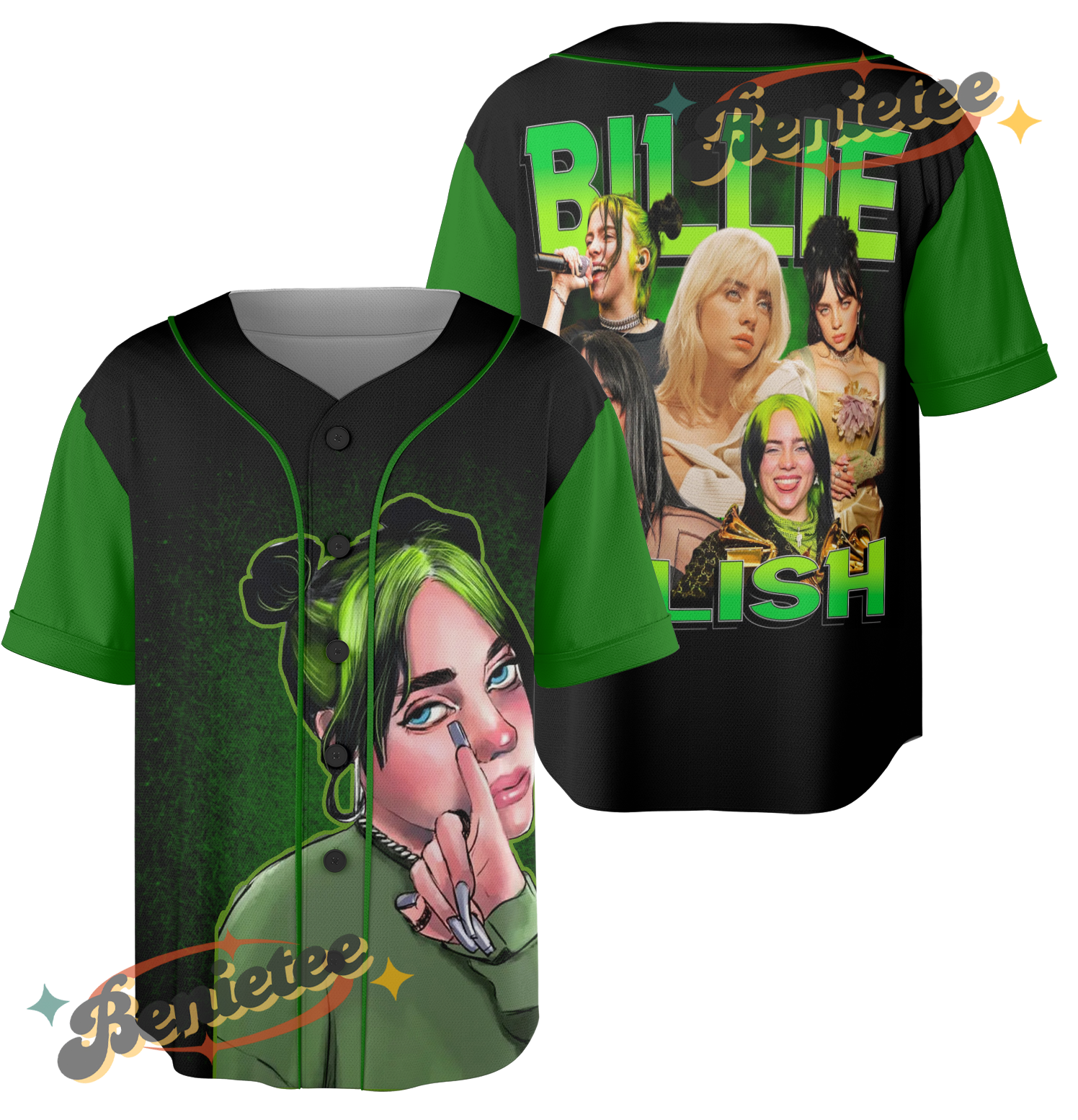 Billie Eilish with Neon Green Hair Jersey - Image 4