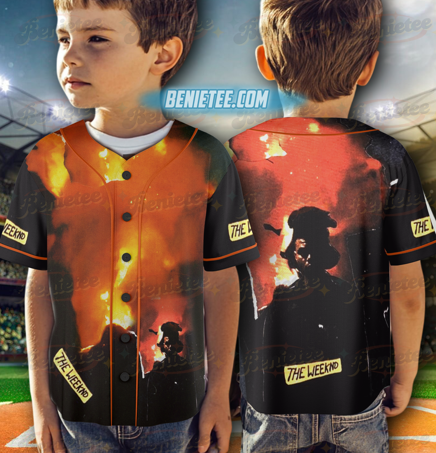 Vintage Washed TheWeeknd HurryUpTomorrow 2025 Oversize Tour Jersey - Image 2