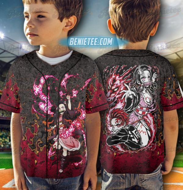 Alternative view of Demon Slay Nezuko Baseball Jersey
