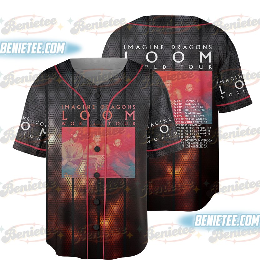 Vintage Music Tee, Imagine Dragons World Tour, Loom Tour 2025 BAseball Jersey
