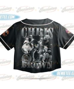 Alternative view of Chris Brown Vintage Middle Finger Vintage Croptop Baseball Jersey, Chris Brown Tour Breezy Bowl XX Vintage