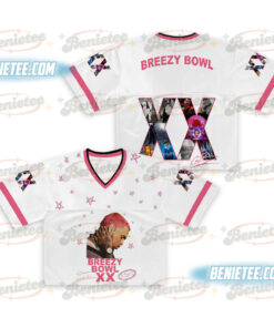 Chris Brown Breezy Bowl XX Croptop Football Jersey Mesh, XX Tour 2025 Croptop Football Jersey Mesh