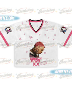 Alternative view of Chris Brown Breezy Bowl XX Croptop Football Jersey Mesh, XX Tour 2025 Croptop Football Jersey Mesh