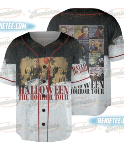 Friends Horror Five Characters Squad – Funny Halloween Movie Jersey, Funny Halloween Horror Movies Character Baseball Jersey