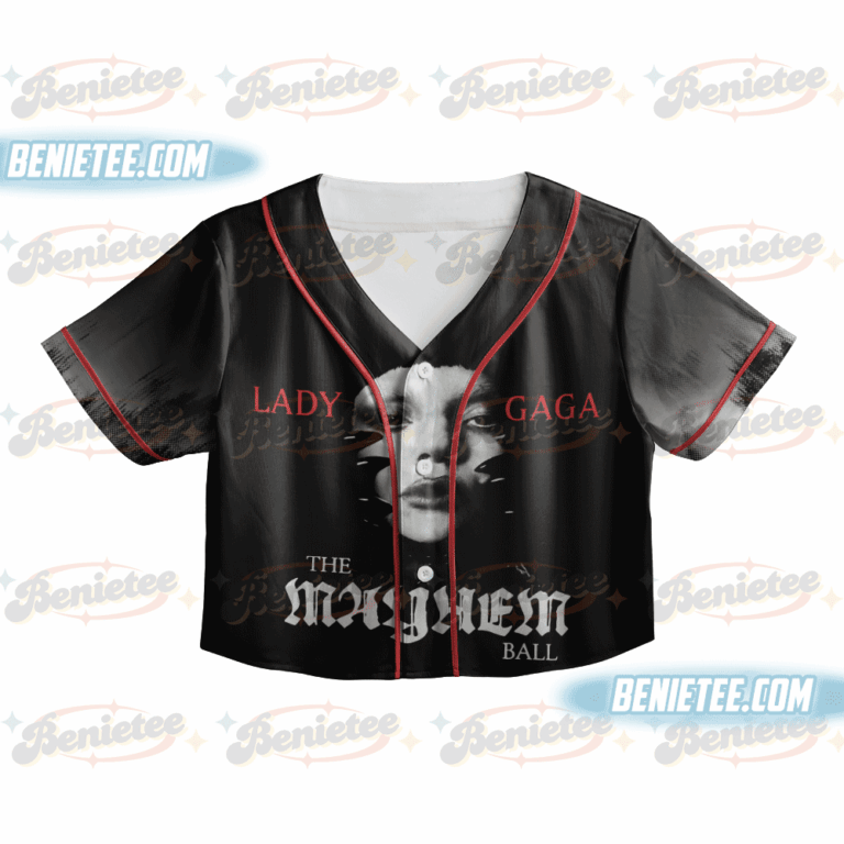 Alternative view of Lady Gaga Vintage Gaga Croptop Baseball Jersey