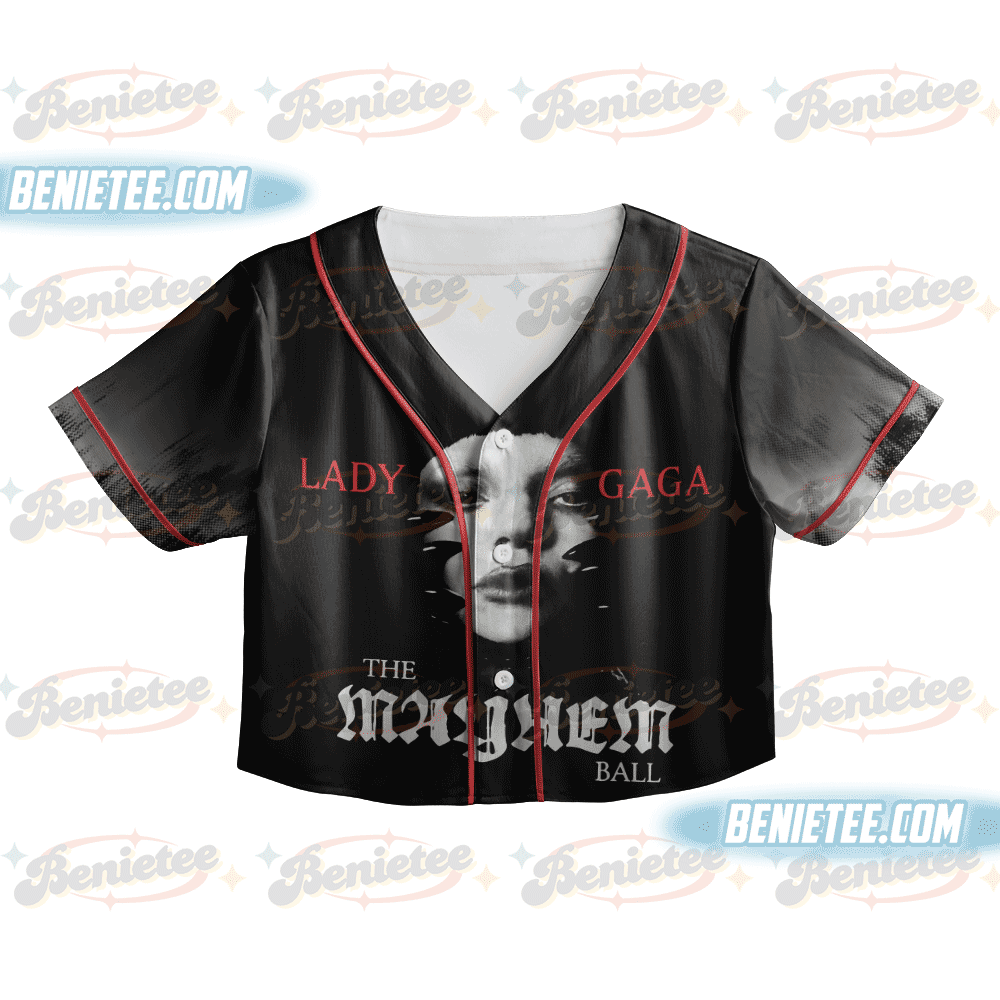 Lady Gaga Vintage Gaga Croptop Baseball Jersey - Image 2