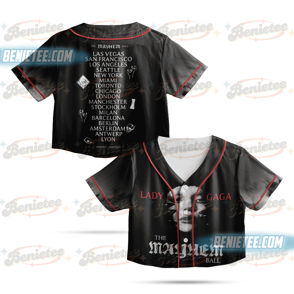 Lady Gaga Vintage Gaga Croptop Baseball Jersey