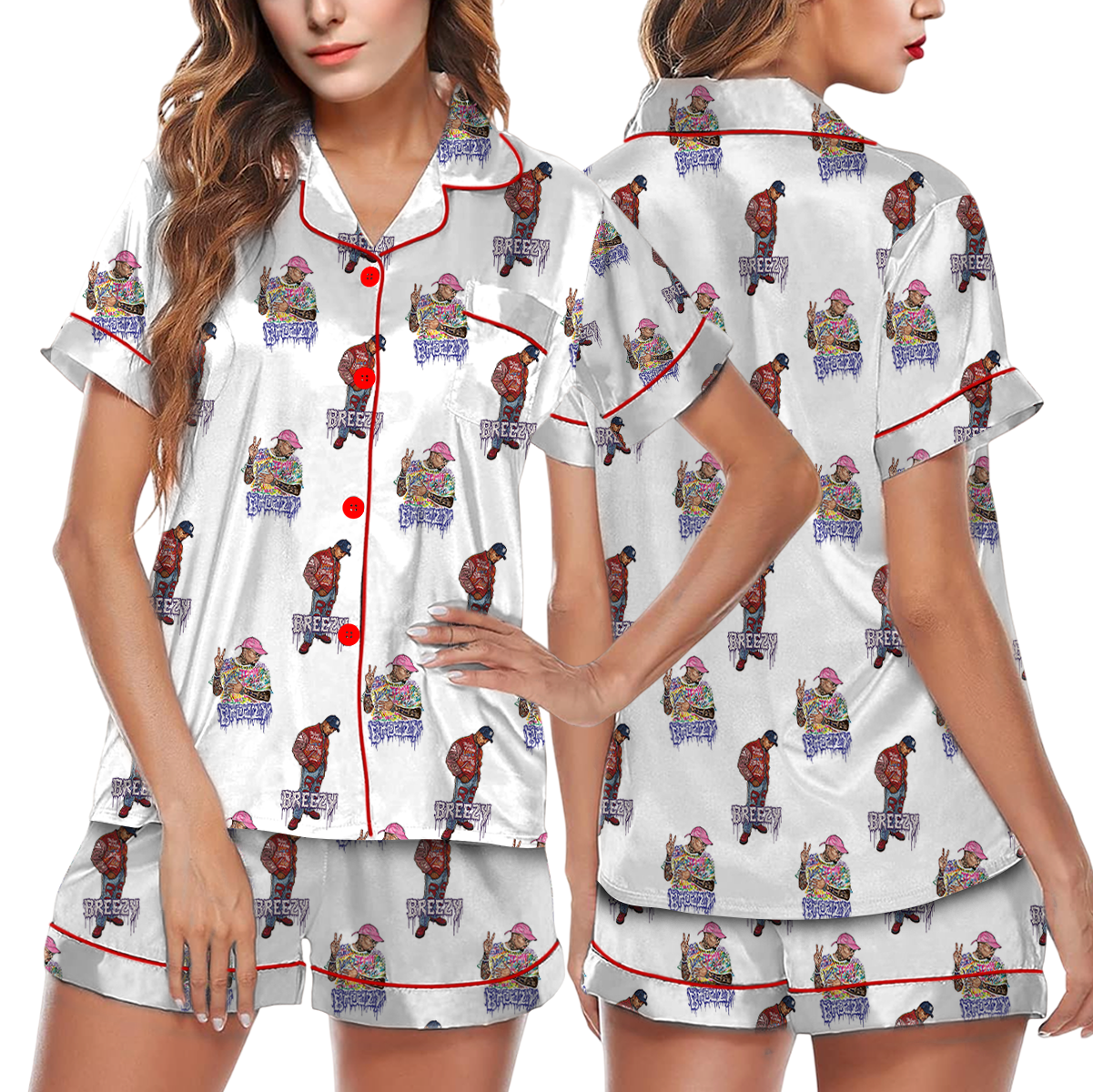 Chris Brown Album Pajamas Set Short, Breezy Bowl Pajamas, Chris Brown Tour Breezy Bowl XX