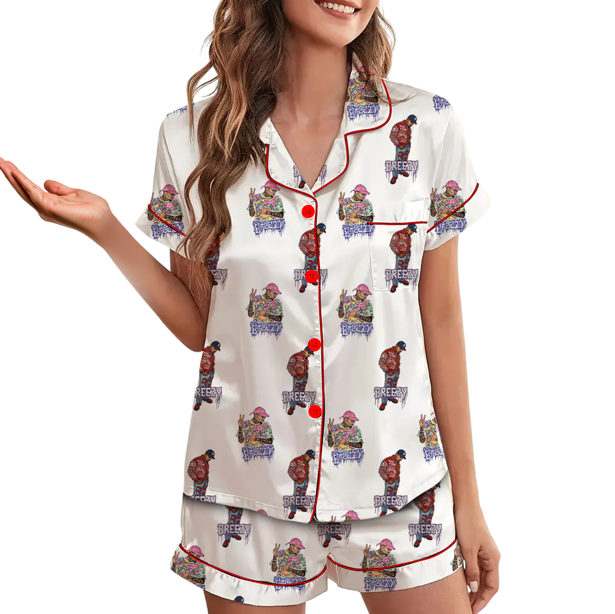 Chris Brown Album Pajamas Set Short, Breezy Bowl Pajamas, Chris Brown Tour Breezy Bowl XX - Image 2