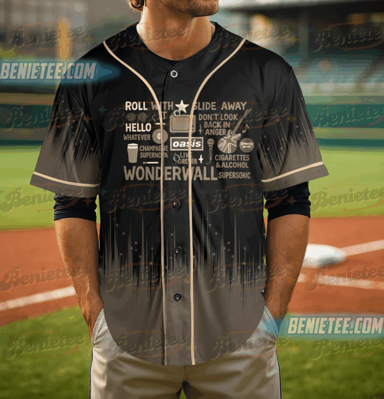 Alternative view of Oasis UNISEX Reunion Tour 2025 Oasis 2025 Tour Baseball Jersey, Oasis Tee, Beautiful Oasis 2025 Concert Jersey
