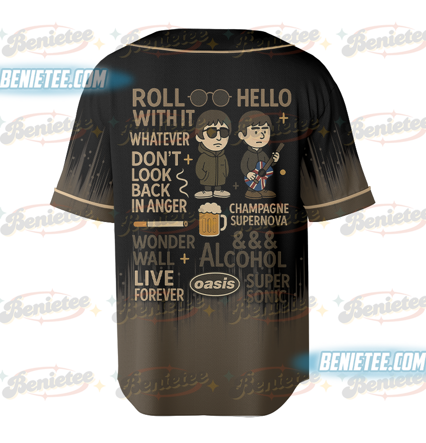 Oasis UNISEX Reunion Tour 2025 Oasis 2025 Tour Baseball Jersey, Oasis Tee, Beautiful Oasis 2025 Concert Jersey - Image 4