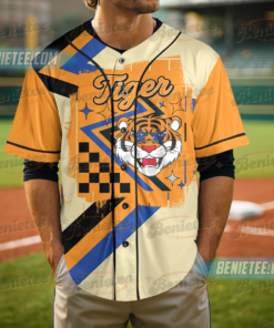 Alternative view of Custom Mascot Checkered Ribbon Spirit Baseball Jersey, School Spirit Game Day Shirt, Team Spirit, School Spirit Shirt, Sports Team Mascot, Mascot Tee