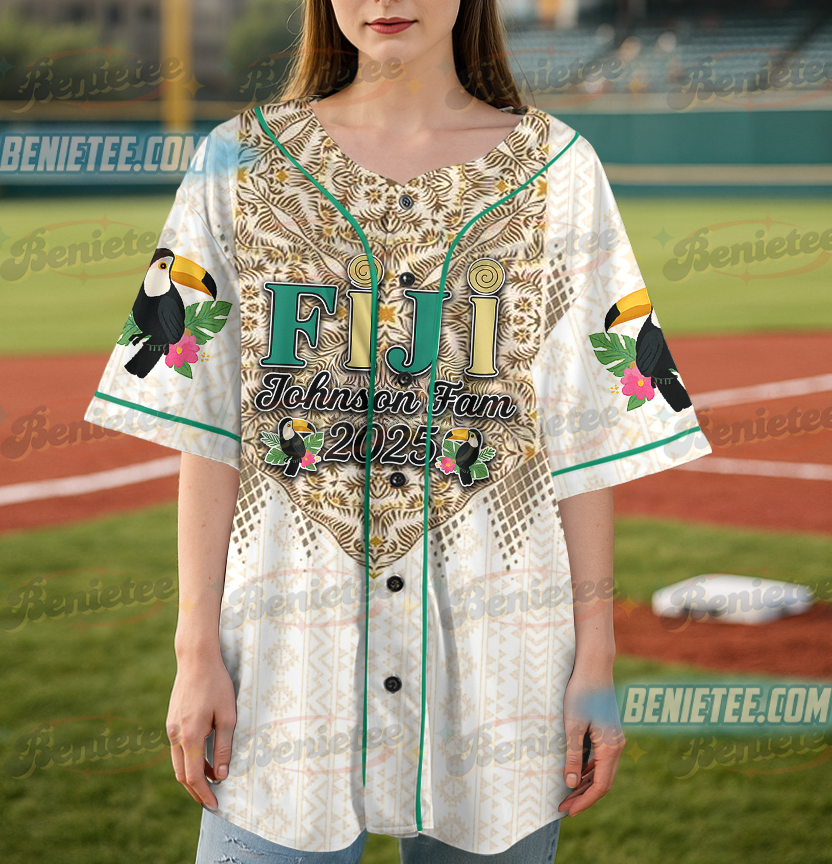 Personalized Fiji Vacation Baseball Jersey, Christmas in Fiji Jersey - Image 4