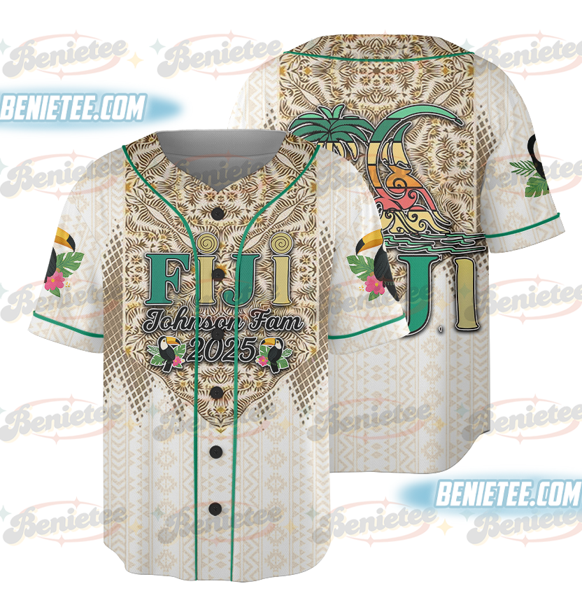 Personalized Fiji Vacation Baseball Jersey, Christmas in Fiji Jersey