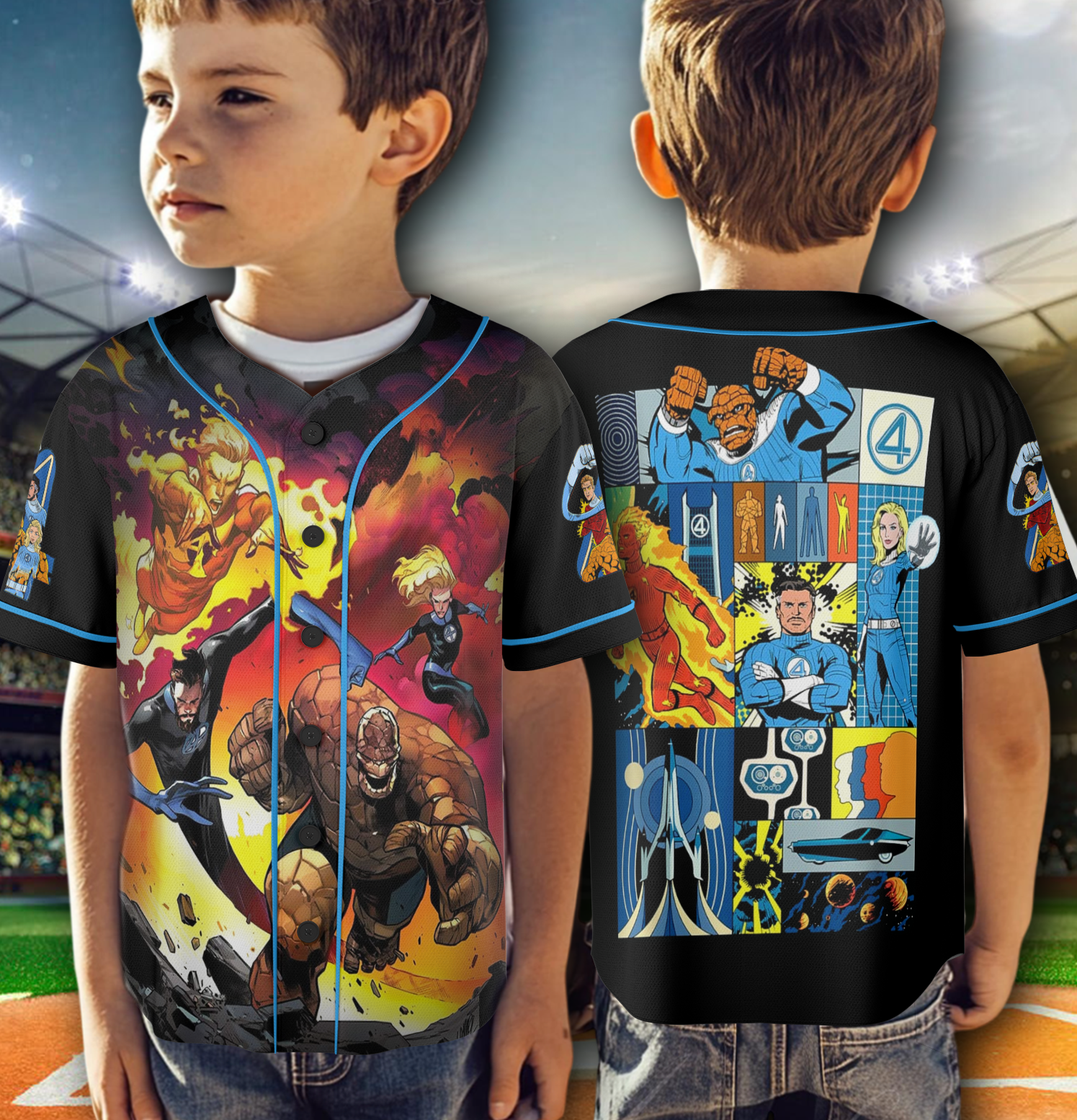 Fantastic Four Team Baseball Jersey - Image 2