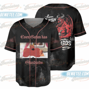 Trump And Satan In Bed Jersey, Donald Trump Devil Baseball Jersey