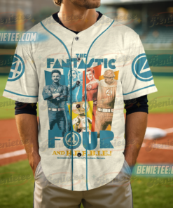 Alternative view of Fantastic Four Distressed Logo Baseball Jersey, Fantastic Four First Steps Movie Jersey