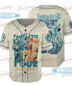 Fantastic Four Distressed Logo Baseball Jersey, Fantastic Four First Steps Movie Jersey