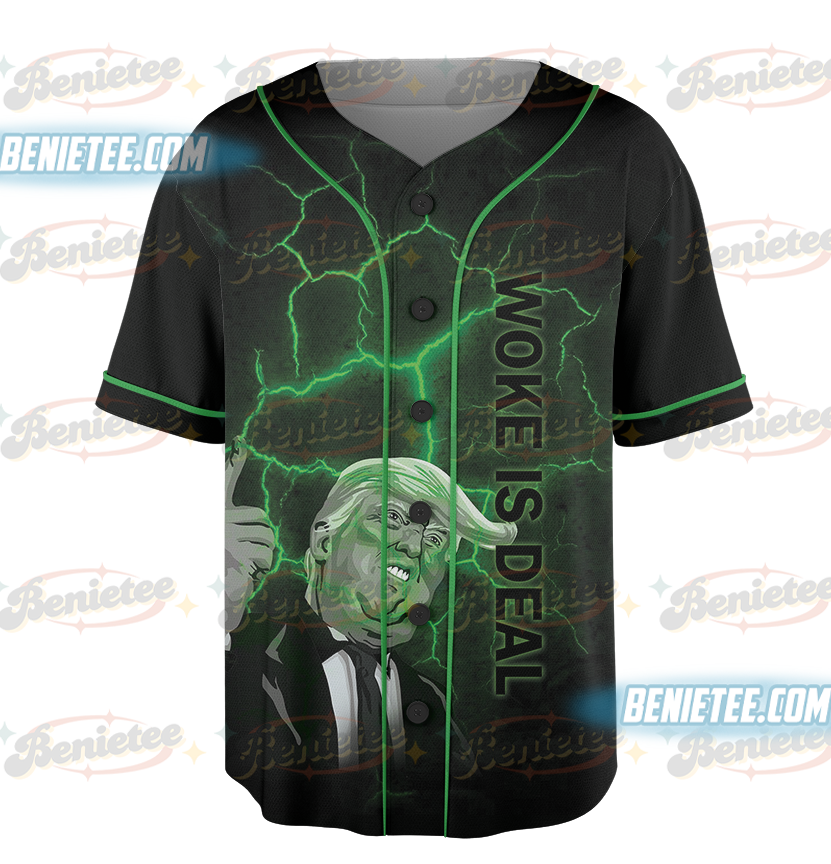 Woke is dead Funny Meme hot summer Silly Baseball Jersey - Image 3