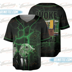 Woke is dead Funny Meme hot summer Silly Baseball Jersey