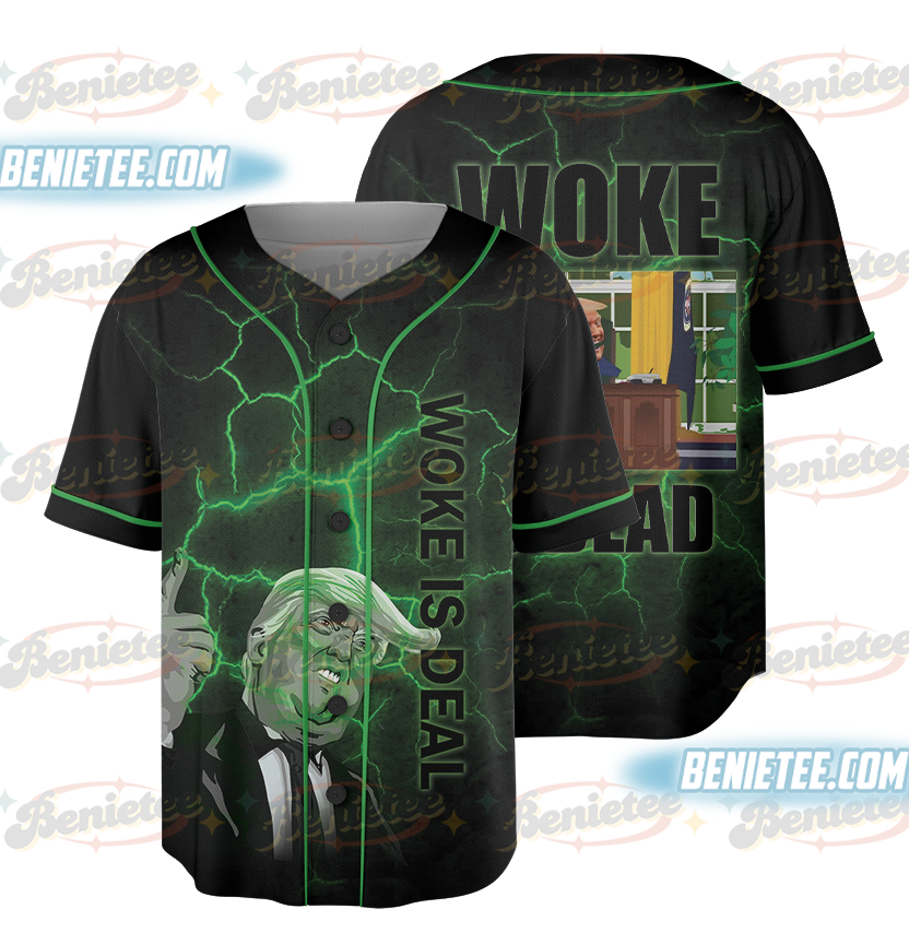 Woke is dead Funny Meme hot summer Silly Baseball Jersey