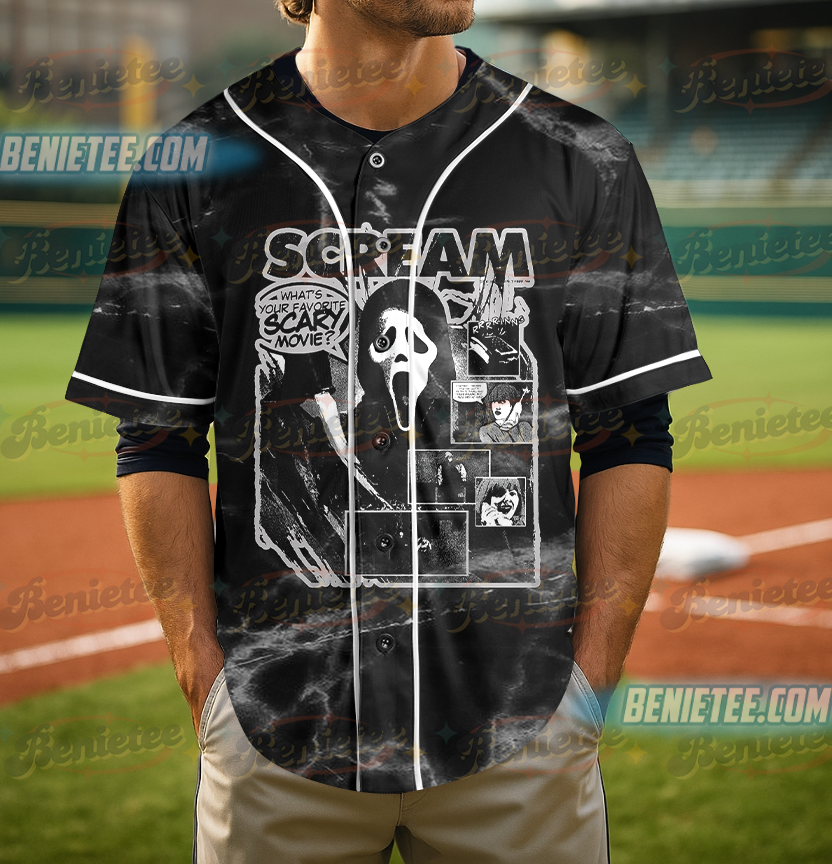 Myers Munch Baseball Jersey, Halloween Horror Cereal Jersey, Michael Mask Scary Movie Tee - Image 2
