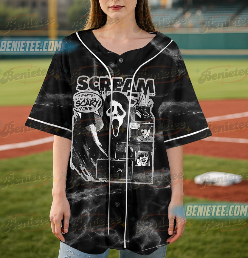 Myers Munch Baseball Jersey, Halloween Horror Cereal Jersey, Michael Mask Scary Movie Tee - Image 4