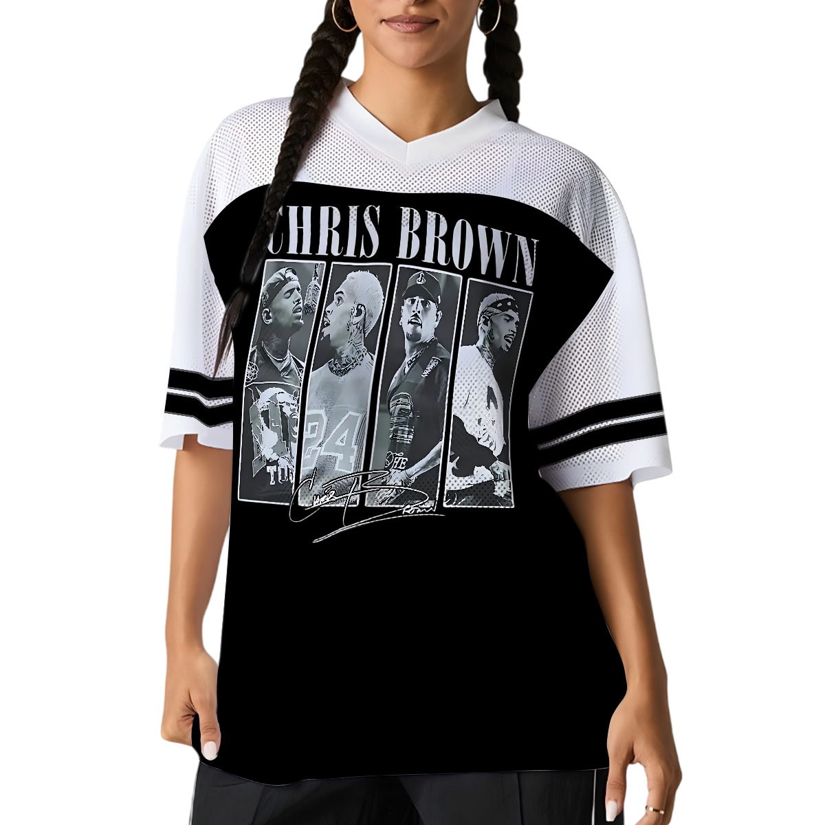 Chris Brown Football Jersey, Breezy Bowl Tour 2025 Football Jersey - Image 4