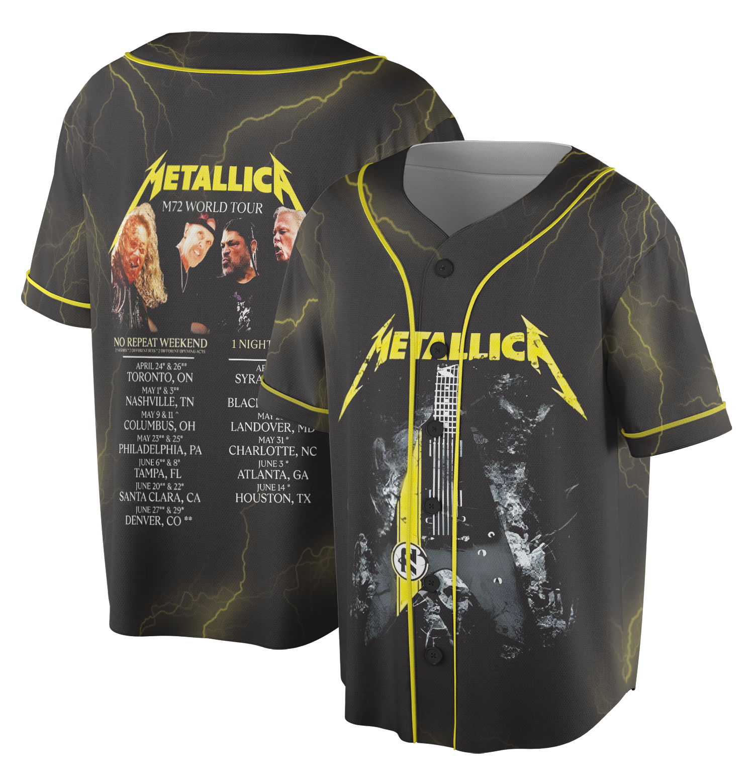 Metallica Concert Jersey, Album Collage Band Tee