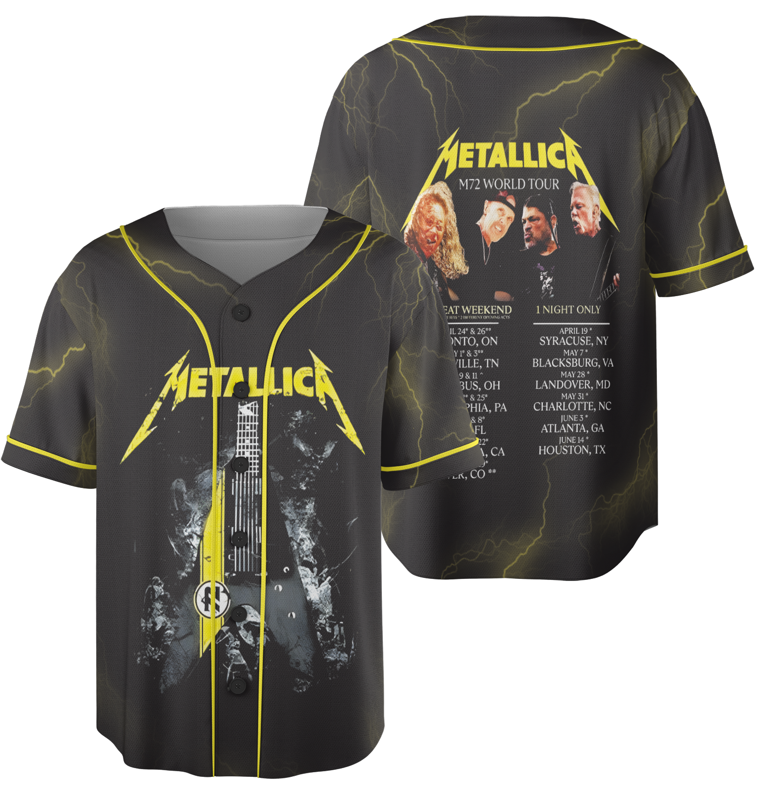 Metallica Concert Jersey, Album Collage Band Tee - Image 3