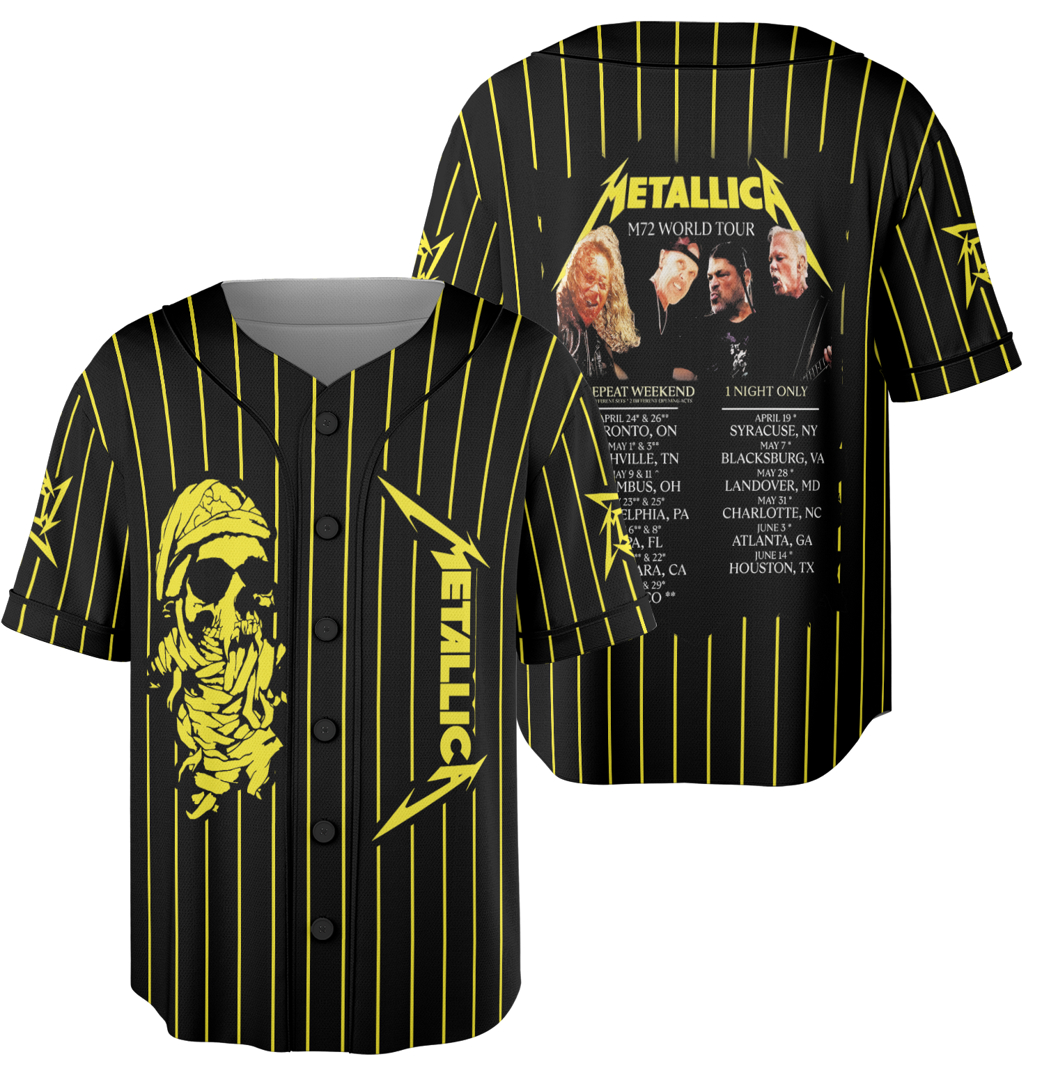 Metallica M72 World Tour 2025 Jersey, Vintage Metallica shirt - Image 4