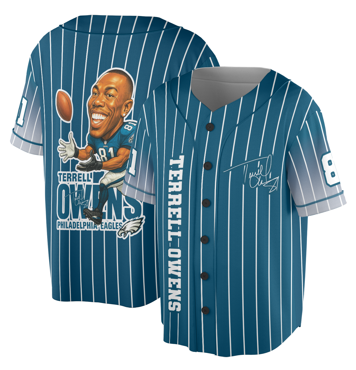 Terrell Owens Philadelphia Eagles Caricature T Shirt