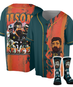 Jason Kelce Million Philadelphia Eagles Baseball Jersey And Socks