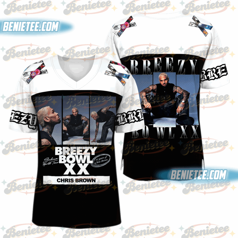 Breezy Bowl XX 2025 Football Jersey, Breezy Bowl Tour XX Jersey, Chris Brown Tour Shirt