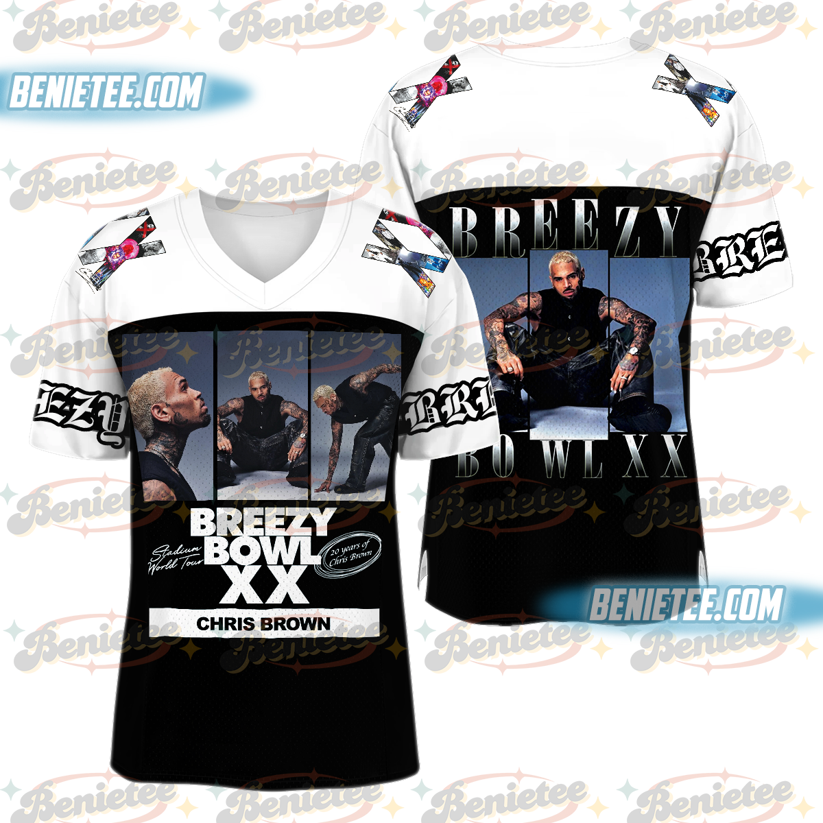 Breezy Bowl XX 2025 Football Jersey, Breezy Bowl Tour XX Jersey, Chris Brown Tour Shirt