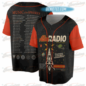 Coldplay Alien Radio Tour 2025 Jersey, Official Music of the Spheres Concert Jersey