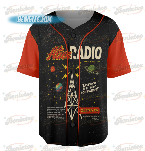 Alternative view of Coldplay Alien Radio Tour 2025 Jersey, Official Music of the Spheres Concert Jersey