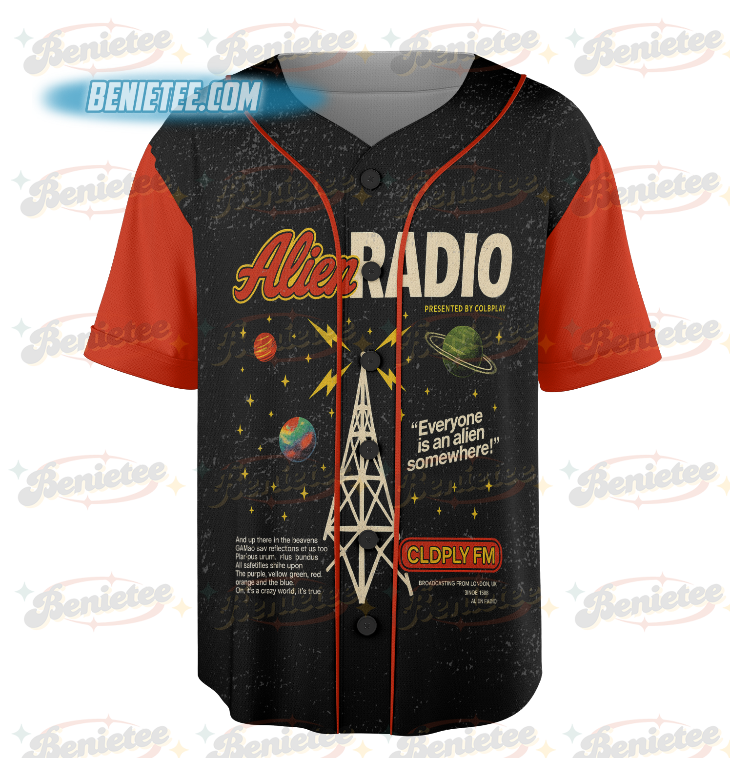 Coldplay Alien Radio Tour 2025 Jersey, Official Music of the Spheres Concert Jersey - Image 2