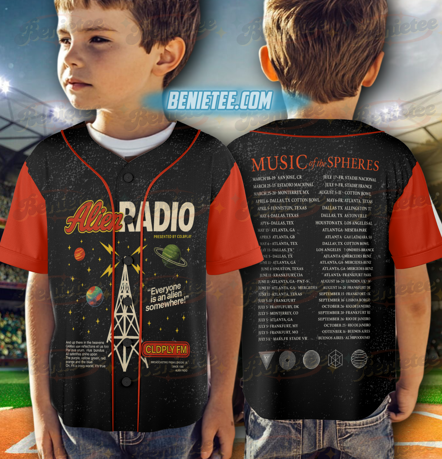 Coldplay Alien Radio Tour 2025 Jersey, Official Music of the Spheres Concert Jersey - Image 6