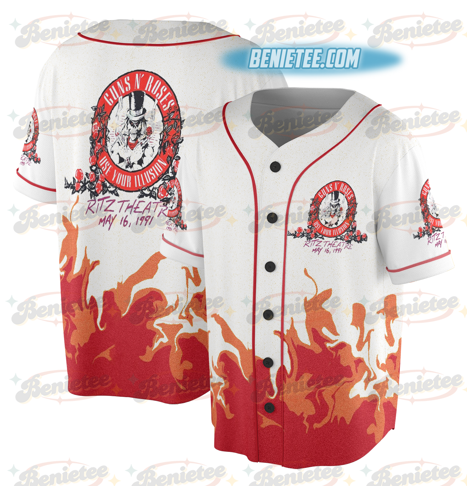 Official Guns N Roses 2025 European And Middle East Tour Jersey