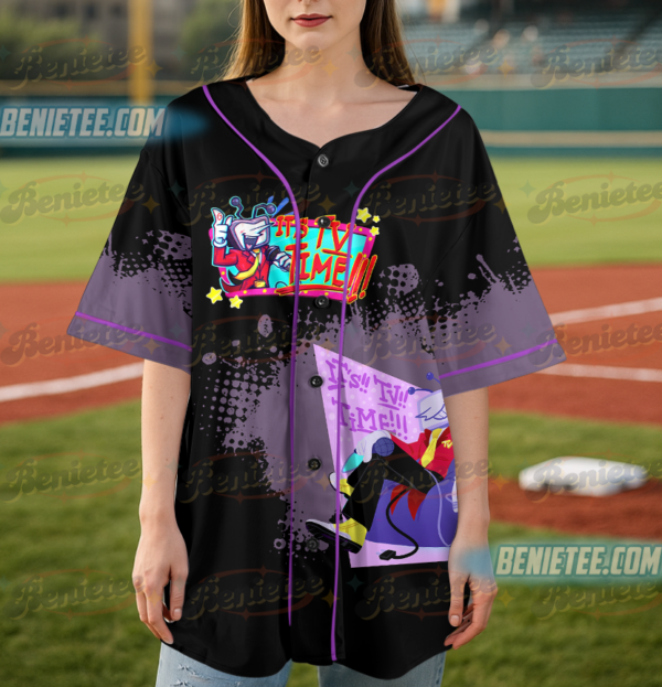 Alternative view of Tenna Deltarune ITS TV TIME Game Baseball Jersey