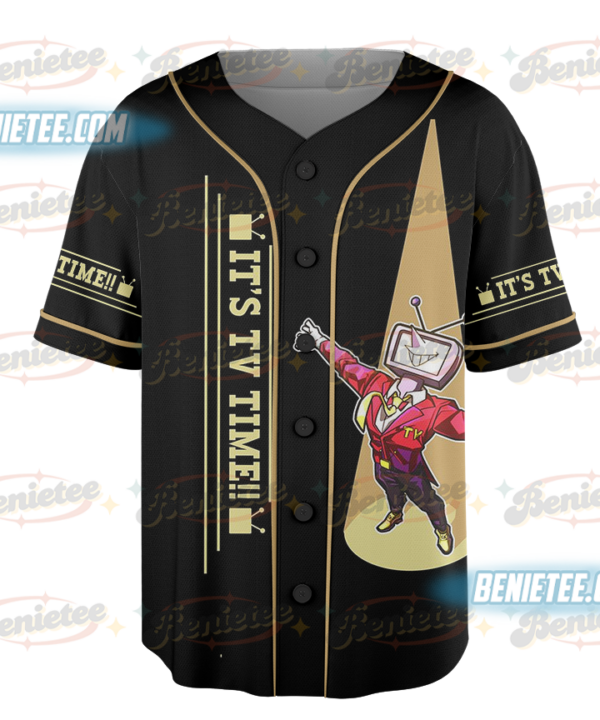 Alternative view of Deltarune Game Baseball Jersey, It’s TV Time Meme Jersey, Funny Tenna Fan Tee, DTG Video Game Shirt
