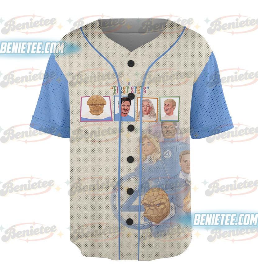 Fantastic Four Baseball Jersey, Vintage Fantastic Four First Steps Jersey, Fantastic 4 Marvel Comic Tee Reed Richards Sue Storm - Image 2