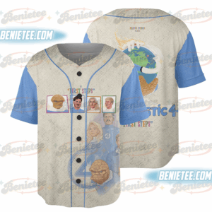 Fantastic Four Baseball Jersey, Vintage Fantastic Four First Steps Jersey, Fantastic 4 Marvel Comic Tee Reed Richards Sue Storm