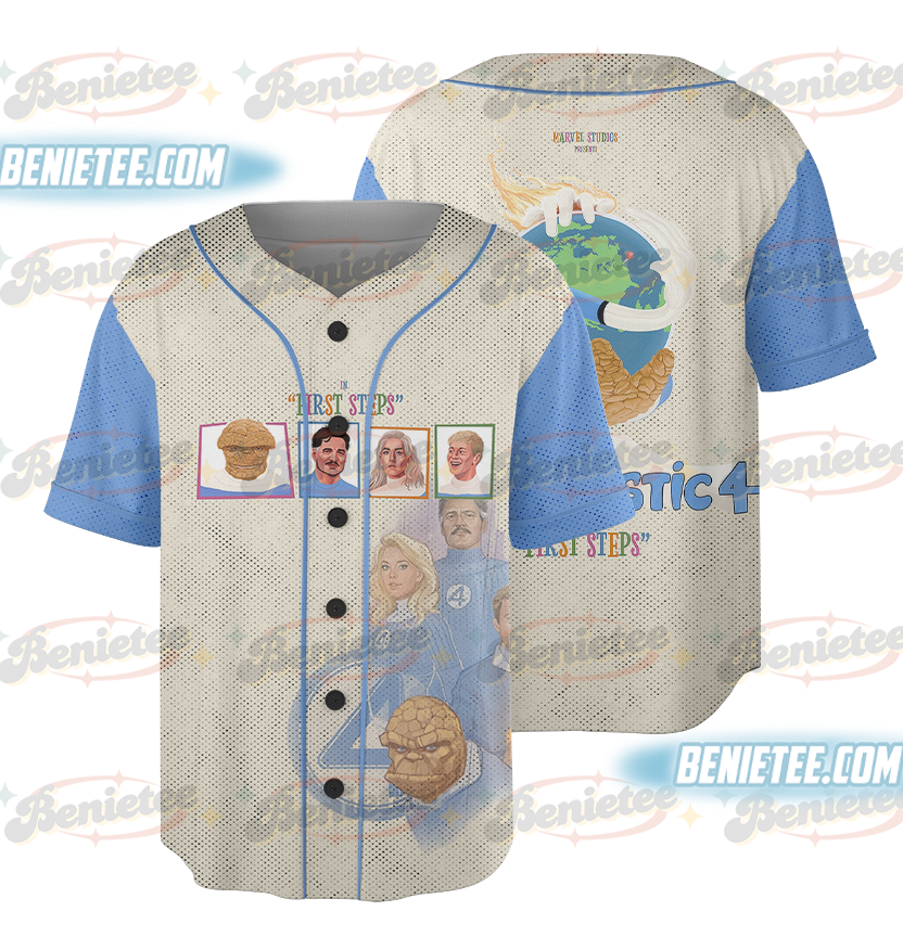 Fantastic Four Baseball Jersey, Vintage Fantastic Four First Steps Jersey, Fantastic 4 Marvel Comic Tee Reed Richards Sue Storm